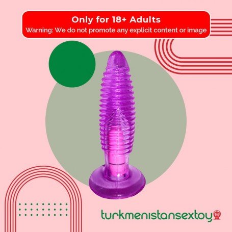 Purple Jelly Fussy Vibrating Butt Plug With Suction Cup AD-024