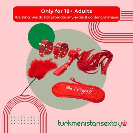 PLEASURE KIT Bracelet+Whip+Goggles+Feather+Mouth Ball Gag BDP-001